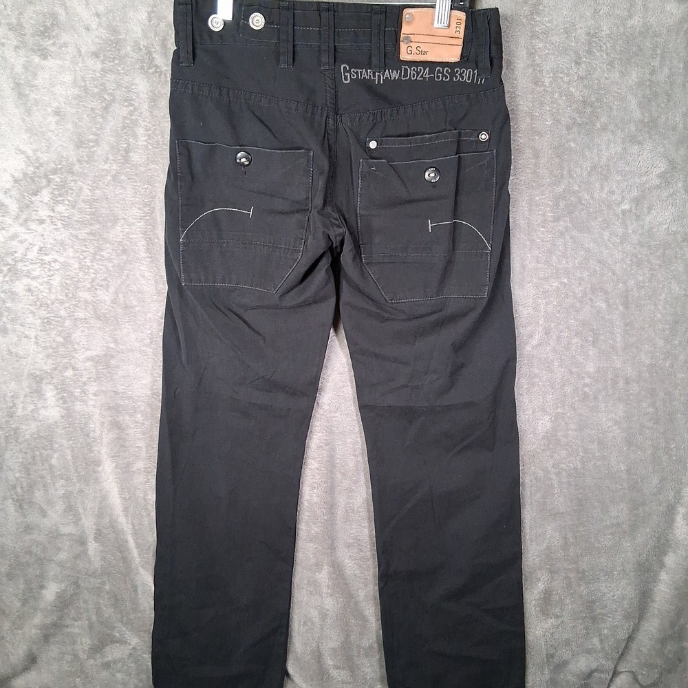 G Star Raw Army Radar Straight Pants Men Size 31x34 Black Button Fly 8 Pockets - Picture 5 of 9